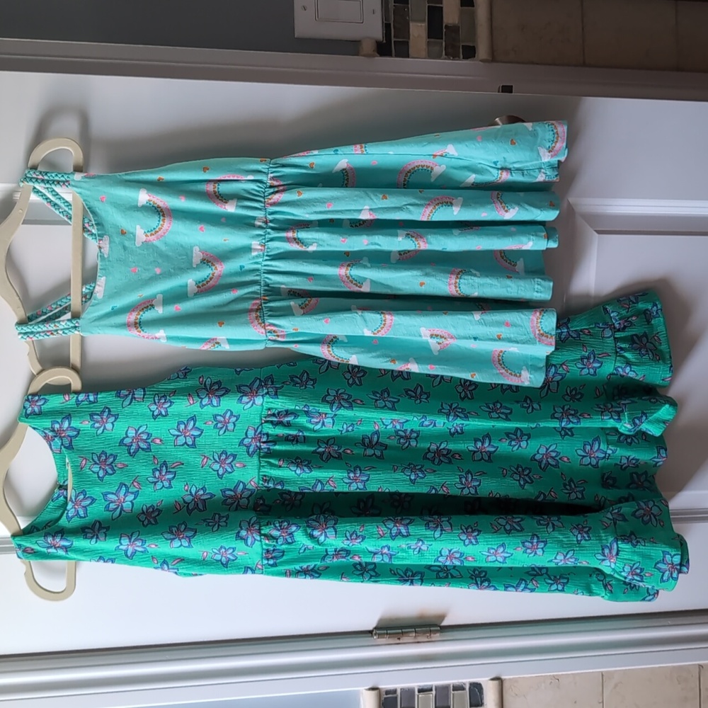 2 girls teal dresses size 8